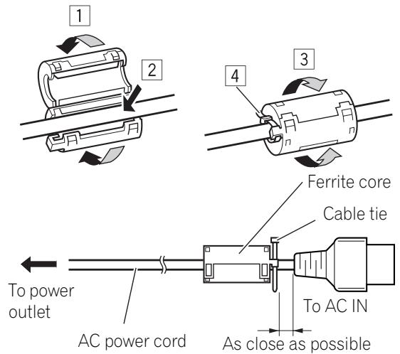 PIONEER PDP-506 PE & PDP-506FDE - Attaching the ferrite core - 1