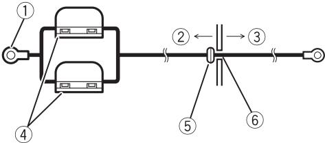 PIONEER PRS-D800 - Führn Sie das Batteriekabel vom Motorraum in das Fahrzeuginnere. - 1