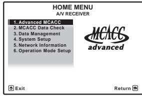 PIONEER SC-LX 57 - Appuyez sur receiver de la télécommande, puis sur HOME MENU. - 1