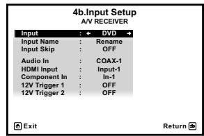 PIONEER SC-LX56 - Le menu Input Setup - 2