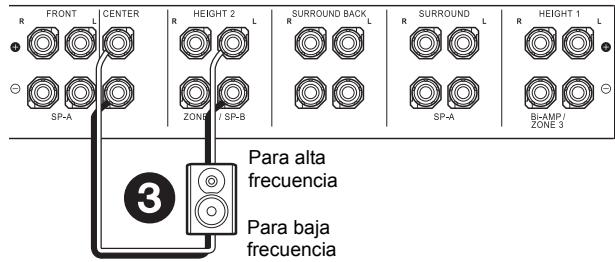 PIONEER SC-LX701B, SC-LX701 - Conexiones con altavoces de biamplificación - 2