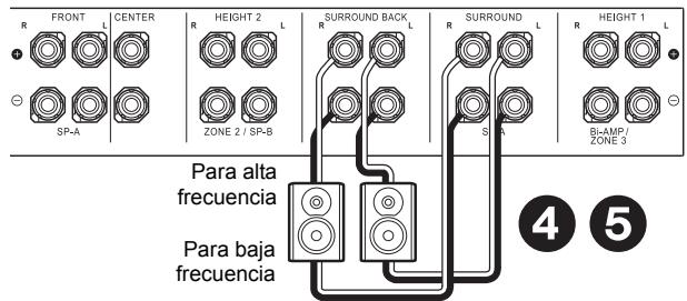 PIONEER SC-LX701B, SC-LX701 - Conexiones con altavoces de biamplificación - 3