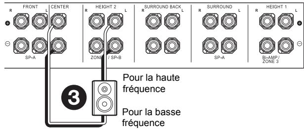 PIONEER SC-LX801 - Raccordement des enceintes en bi-amplification - 2