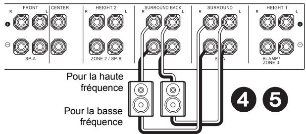 PIONEER SC-LX801 - Raccordement des enceintes en bi-amplification - 3