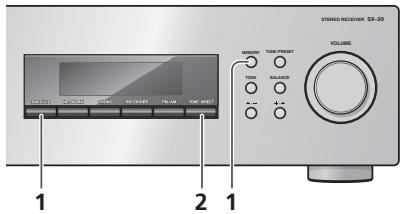 PIONEER SX-20-K - Pour restaurer tous les réglages sur les valeurs par défaut - 1