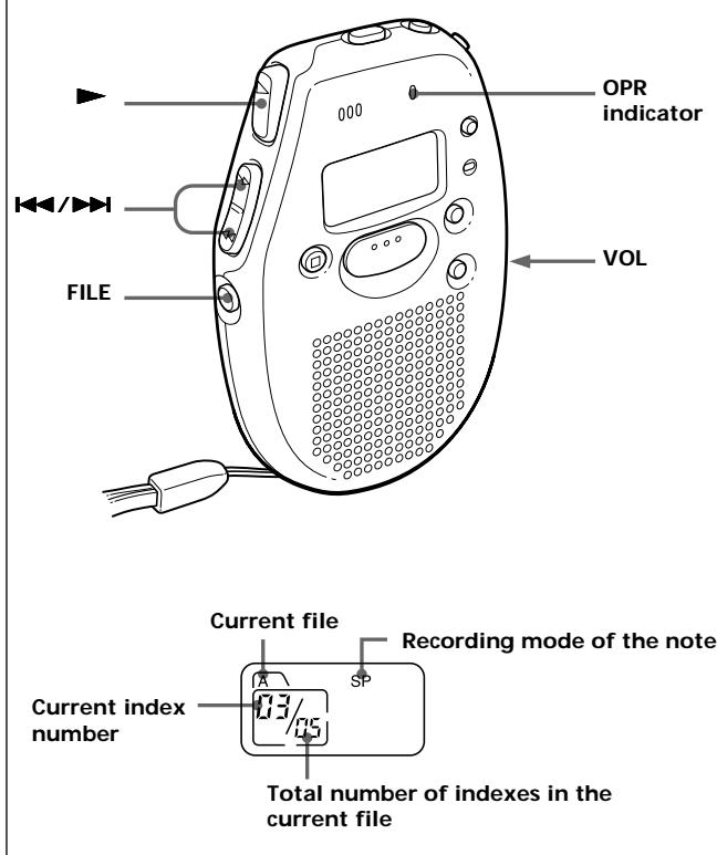 SONY ICD-50 - Playing Back Notes - 1