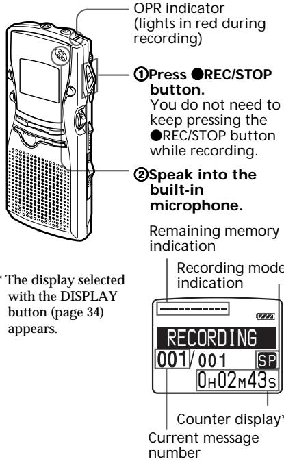 SONY ICD-MS1 - Start recording. - 1