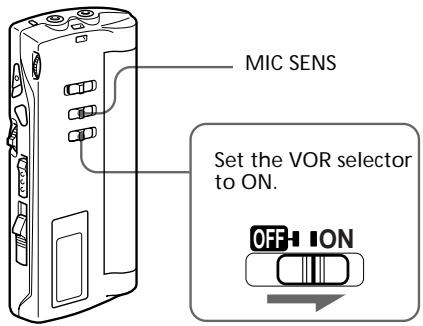 SONY ICD-MS1 - Starting Recording Automatically in Response to the Sound Advanced VOR function - 1