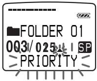 SONY ICD-MS1 - To add priority mark(s) in the stop mode - 1