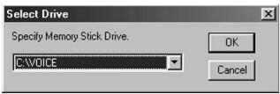 SONY ICD-MS1 - The first time you start the software or when a "Memory Stick" drive is not found - 1