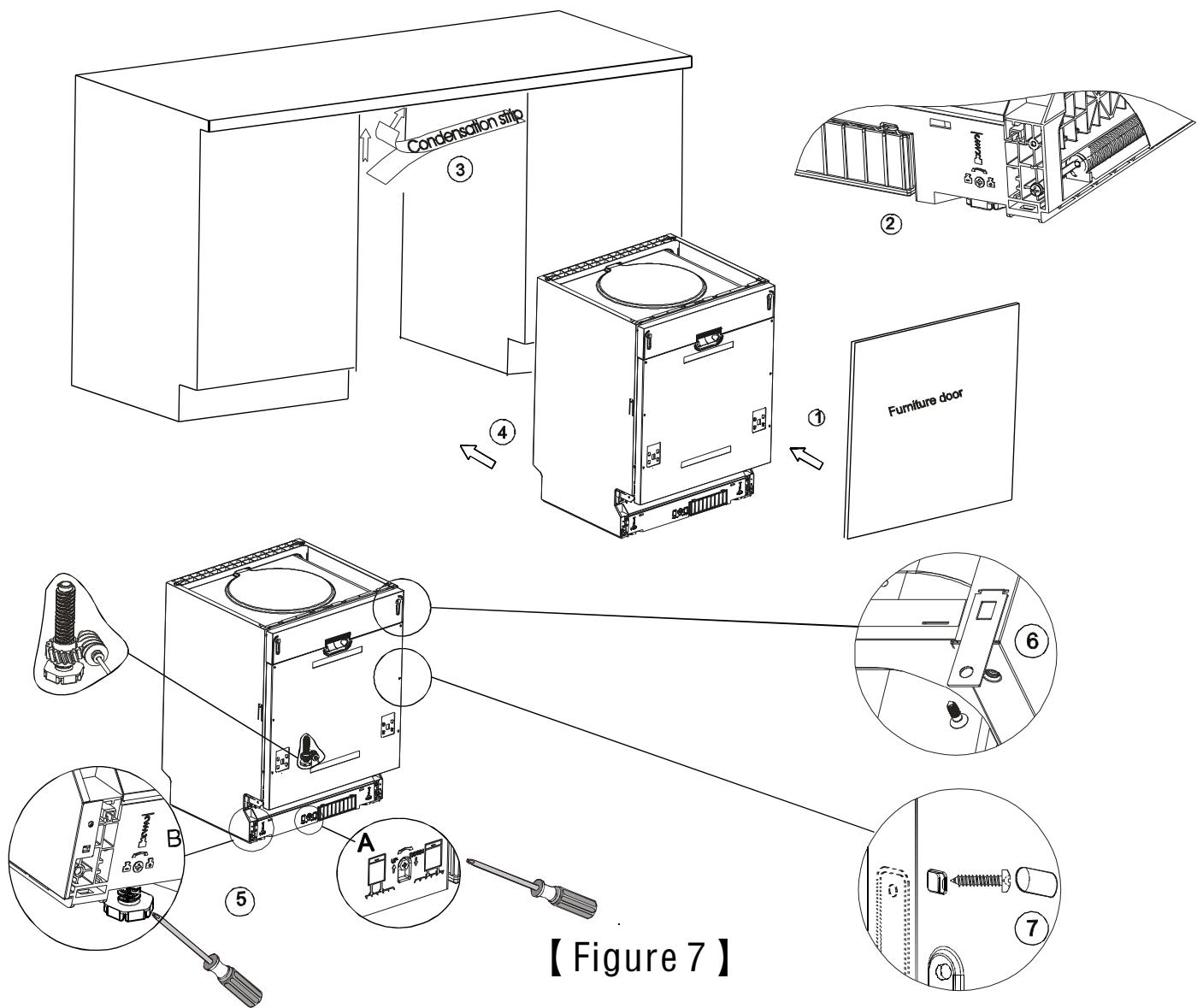 DE DIETRICH DVH1342J - - Dishwasher installation steps - 1