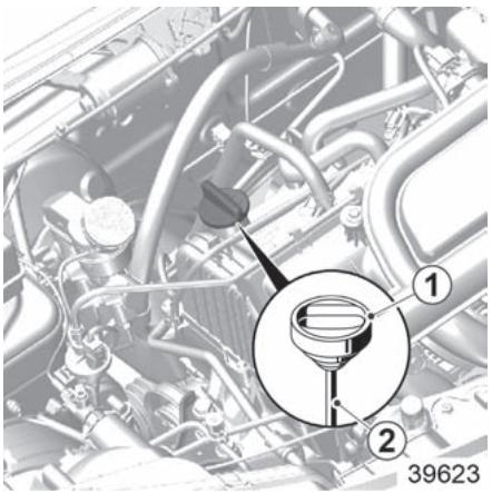 RENAULT KWID - ENGINE OIL LEVEL: topping up, filling (2/3) - 1