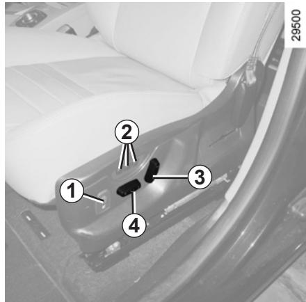 RENAULT SCENIC 3 2010 - Réglage du siège conducteur au niveau des lombaires - 2