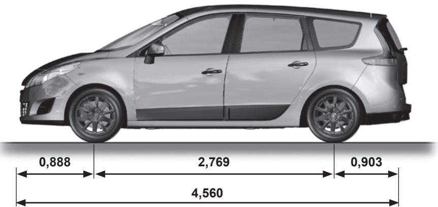 RENAULT SCENIC 3 2011 - DIMENSIONS (en metres) (2/2) - 1