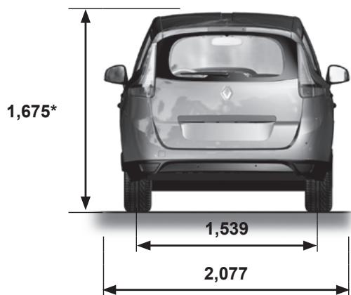 RENAULT SCENIC 3 2011 - DIMENSIONS (en metres) (2/2) - 3