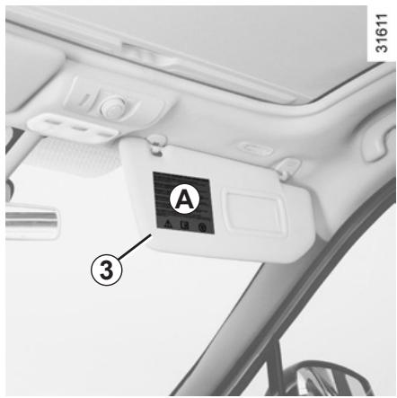RENAULT SCENIC 3 2012 - SECURITE ENFANTS : désactivation, activation airbag passager avant (2/3) - 1