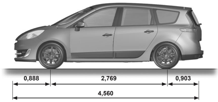 RENAULT SCENIC 3 2012 - DIMENSIONS (en metres) (2/2) - 1