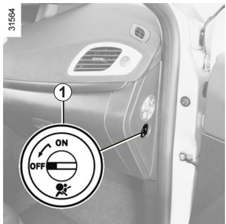 RENAULT SCENIC 3 2012 - SECURITE ENFANTS : désactivation, activation airbag passager avant (1/3) - 1