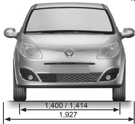 RENAULT TWINGO 2 2011 - Dimensions (en mètres) - 2