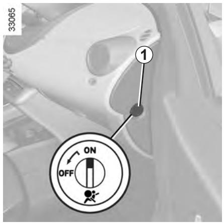 RENAULT TWINGO 2 2012 - SECURITE ENFANTS : désactivation, activation airbag passager avant (2/2) - 1