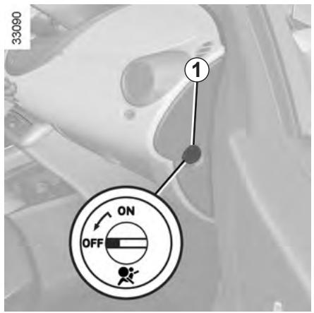 RENAULT TWINGO 2 2012 - SECURITE ENFANTS : désactivation, activation airbag passager avant (1/2) - 1