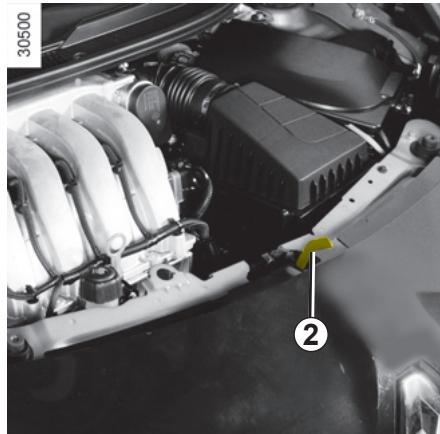 RENAULT WIND 2010 - Verrouillage de sécurité du capot moteur - 2