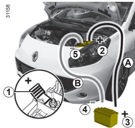 RENAULT WIND 2010 - Démarage avec la batterie d'un autre vehicule - 2