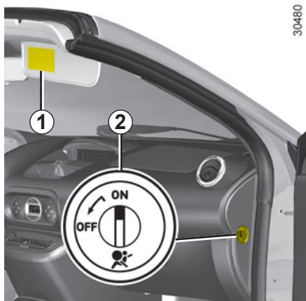 RENAULT WIND 2010 - SECURITE ENFANTS : désactivation, activation airbag passager avant (2/2) - 1