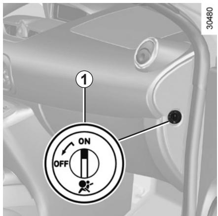 RENAULT WIND 2012 - SECURITE ENFANTS : désactivation, activation airbag passager avant (3/3) - 1