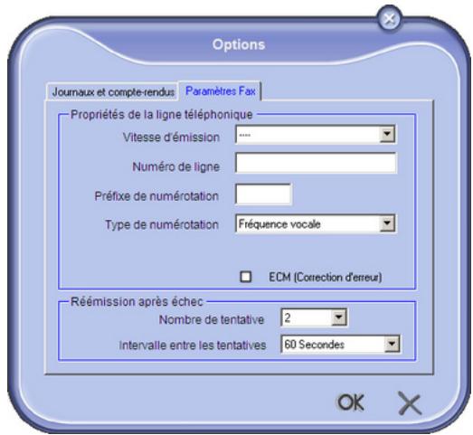 SAGEM AGORIS M943XDN - Description de l'onglet Paramètres Fax - 1