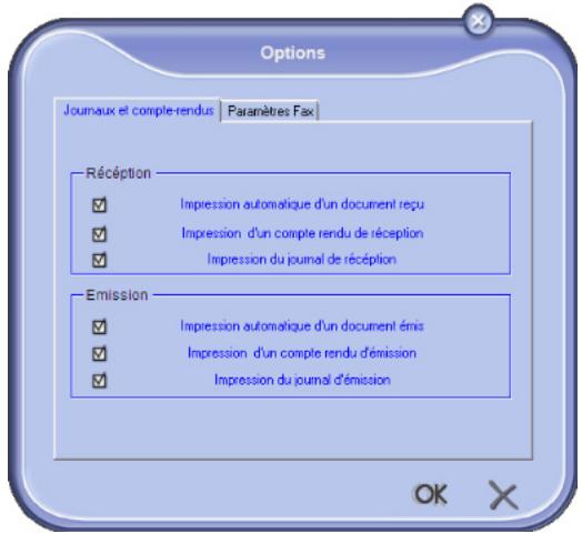 SAGEM AGORIS M943XDN - Description de l'onglet Journaux et compterendus - 1