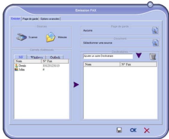 SAGEM AGORIS M943XDN - Envoyer une télécopie à partir du disque dur ou du terminal - 2