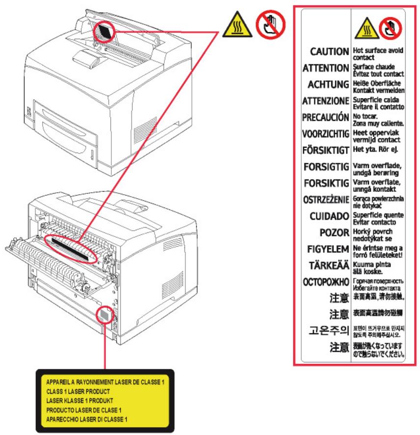 SAGEM AGORIS M943XDN - Position des étiquettes de sécurité sur la machine - 1