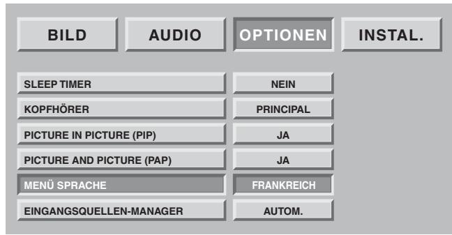SAGEM AXIUM HTD 501 - Wahl der MENU Sprache - 1
