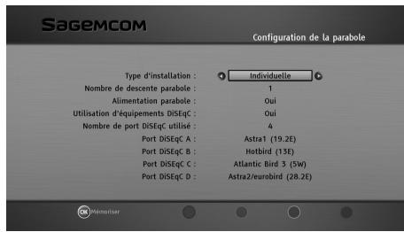 SAGEM BPRSI88-250 HD - Configuration de la parabole - 1