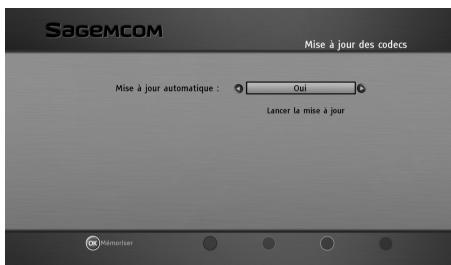 SAGEM BPRSI88-250 HD - Mise à jour des codecs - 1