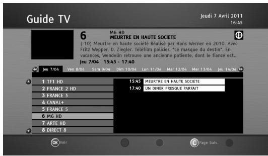 SAGEM BPRSI88-250 HD - Guide électronique des programmes - 3
