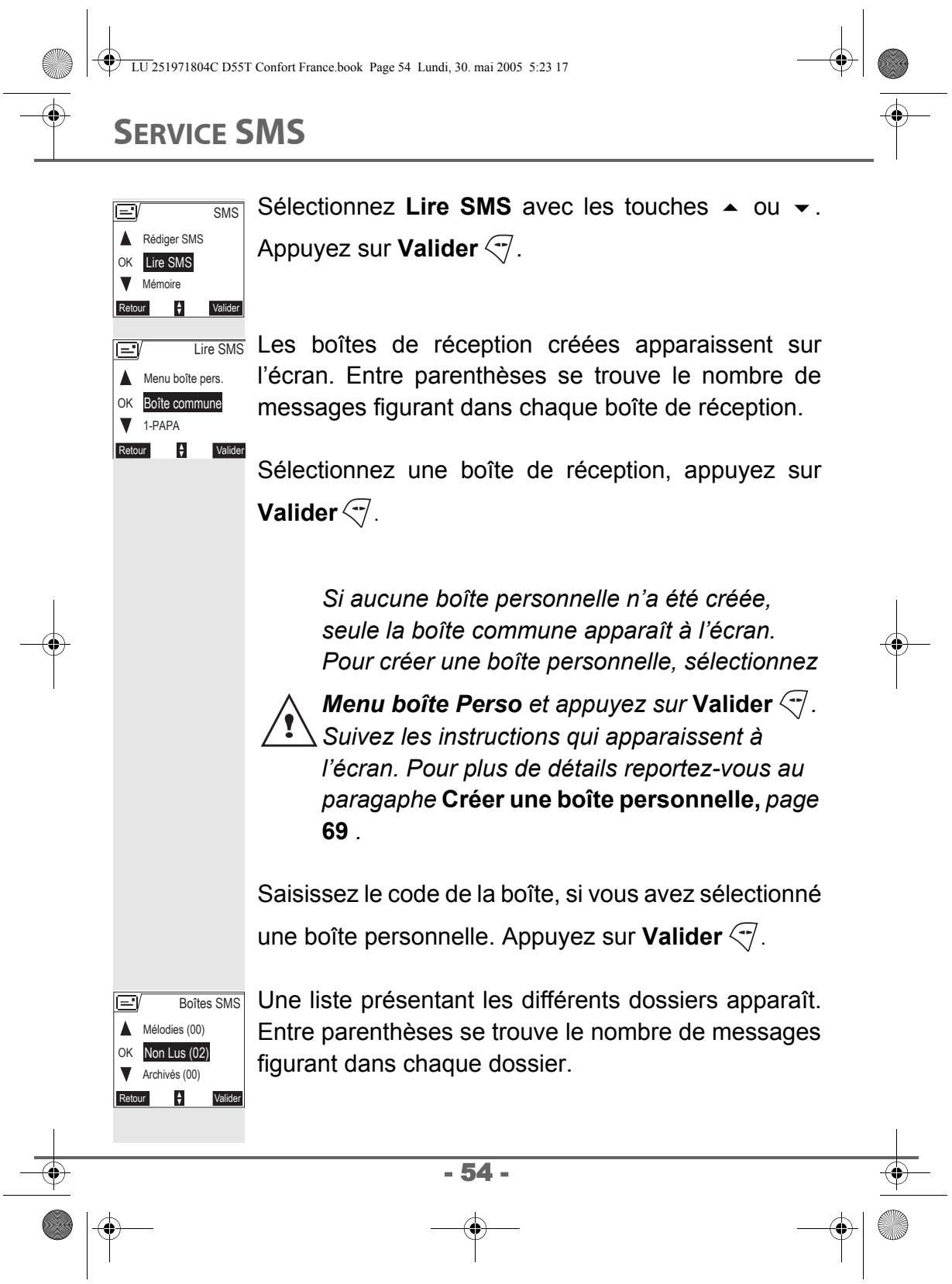 SAGEM D55T - Lire un message - 1