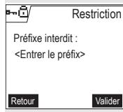 SAGEM D55T - Créer, modifier ou supprimer un préfixe interdit - 3