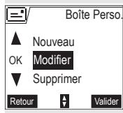 SAGEM D55T - Modifier ou supprimer une boîte personnelle - 2