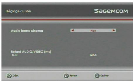 SAGEM DS87 HD,  DS87HD - Réglage du retard audio/vidéo - 1