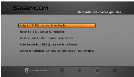 SAGEM DSI89HD - Recherche des chaînes gratuites - 1