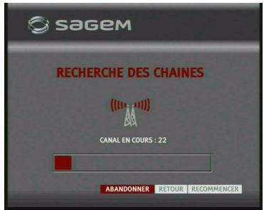 SAGEM DTI85PB HD - Recherche des chaînes - 1
