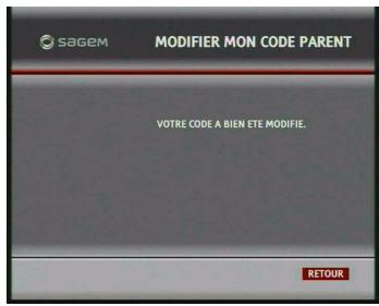 SAGEM DTI85PB HD - Mon code parent - 2