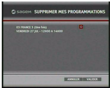 SAGEM DTI85PB HD - Supprimer mes programmes - 1