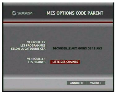 SAGEM DTI85PB HD - Verrouiller des chaînes - 1