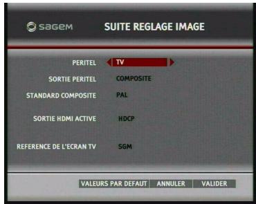 SAGEM DTI85PB HD - Réglages avances - 1