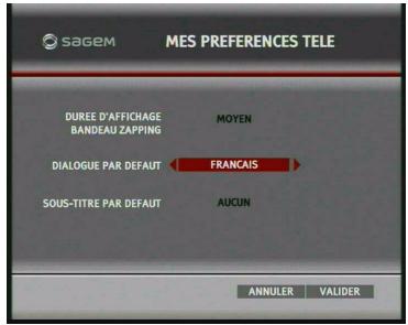 SAGEM DTI85PB HD - Dialogue par défaut - 1