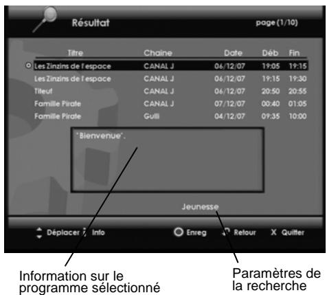 SAGEM DTR 94160S HD - 12-2-2 Recherche des programmes à enregistrer - 2