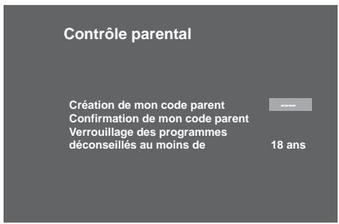 SAGEM DTR 94160S HD - Création du code parent et besoin du niveau de protection - 1